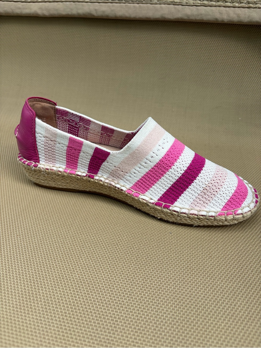 Cole Haan Cloudfeel Stitchlite Espadrille Flat Slip On Pink Stripe Size 7.5 - Picture 8 of 13